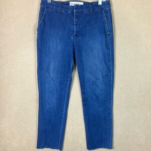 Frank &‎ Eileen Wicklow Italian Performance Chino Denim Raw Hem Women’s size 10